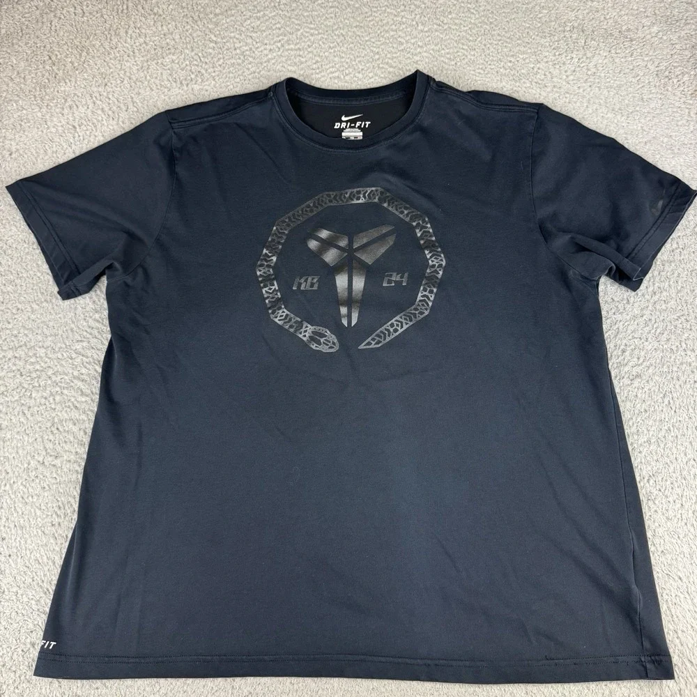 Nike Kobe Bryant KB24 Black Mamba Dri-FIT T Shirt Mens Xxl Black Snake Logo